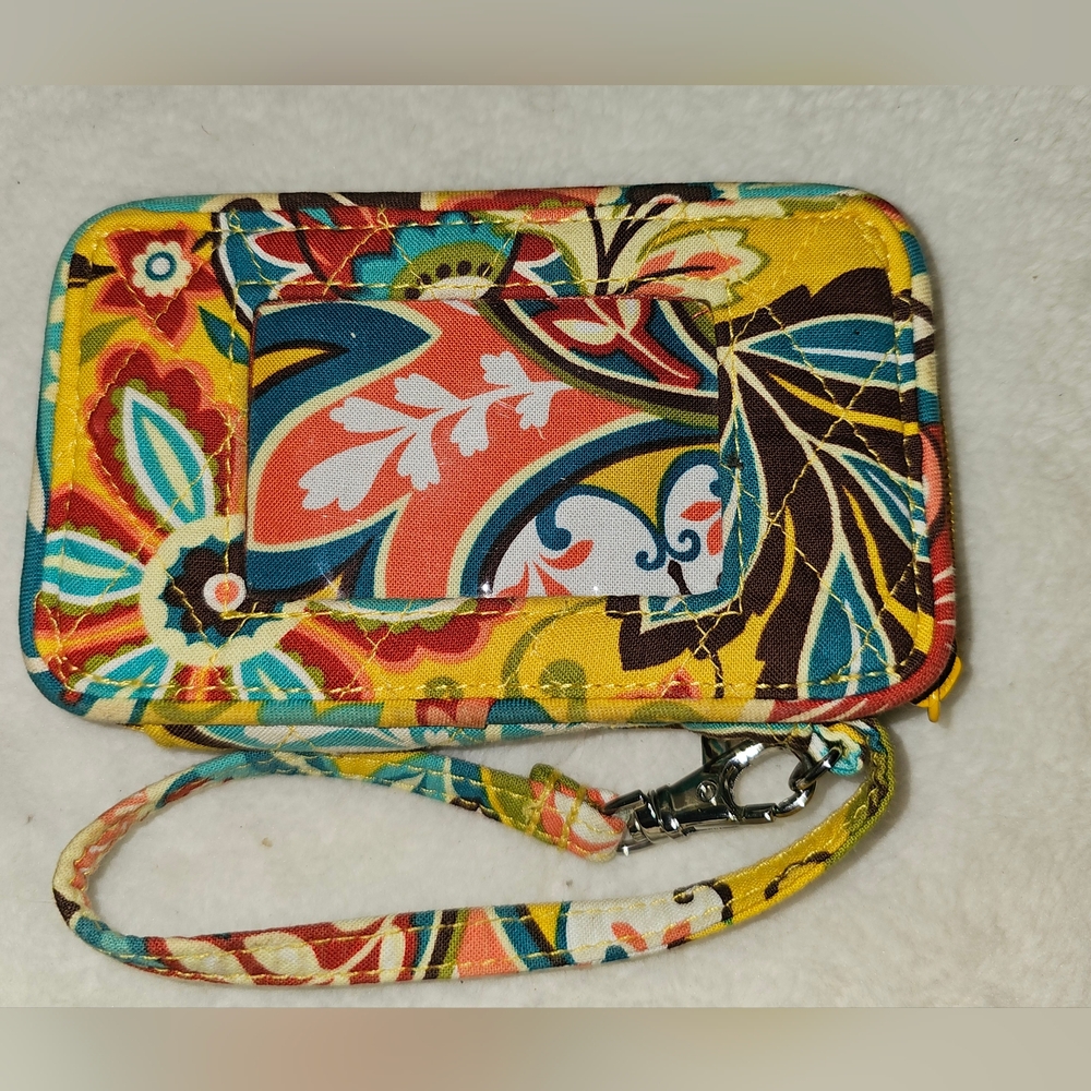 Vera Bradley Provencal Yellow Floral All In One Wristlet Wallet w/ Strap